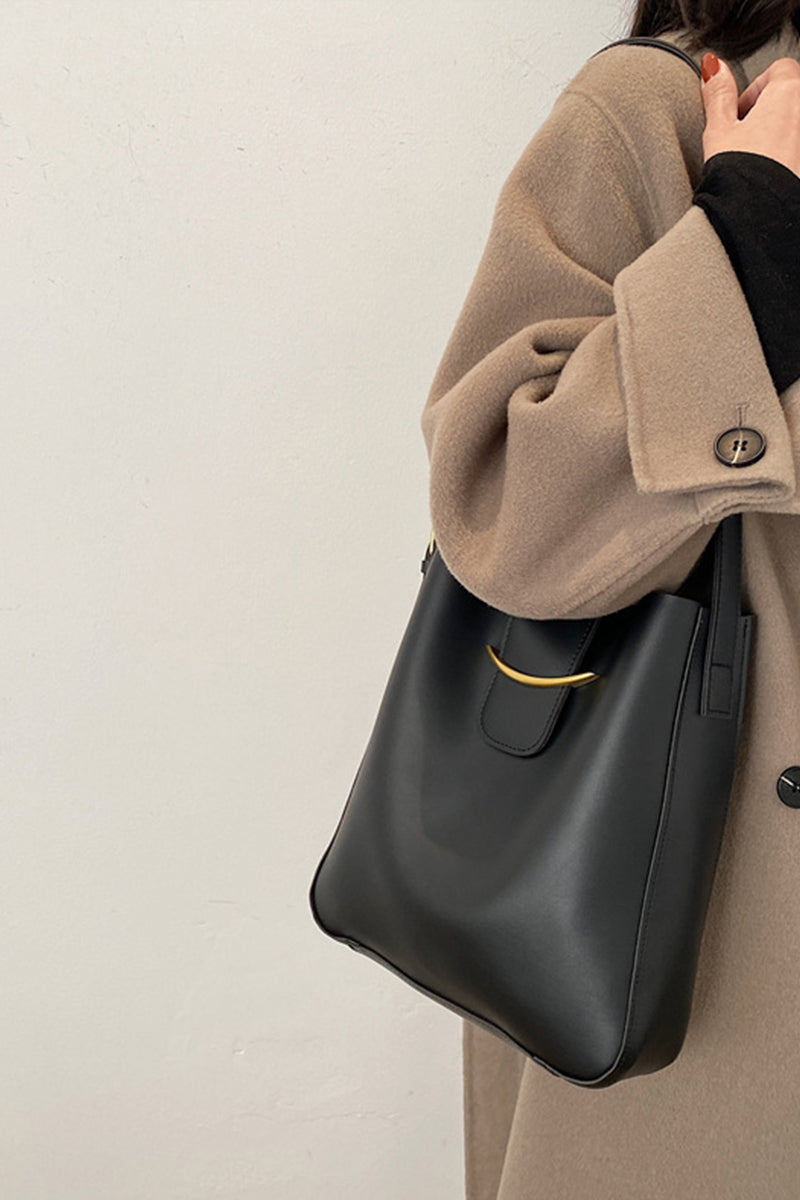 Midnight Muse Vegan Leather Bucket Bag