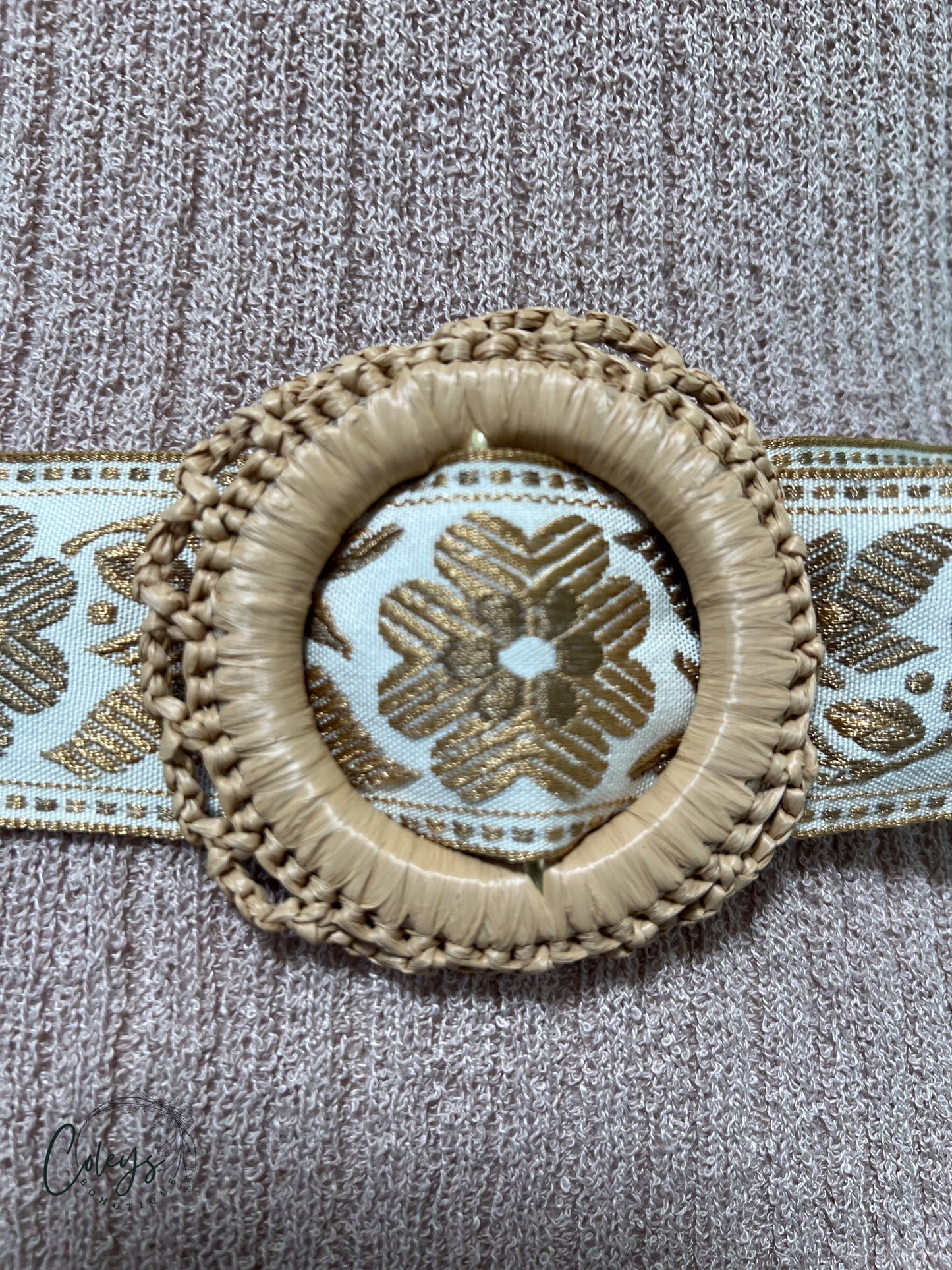 Golden Bloom Woven Belt