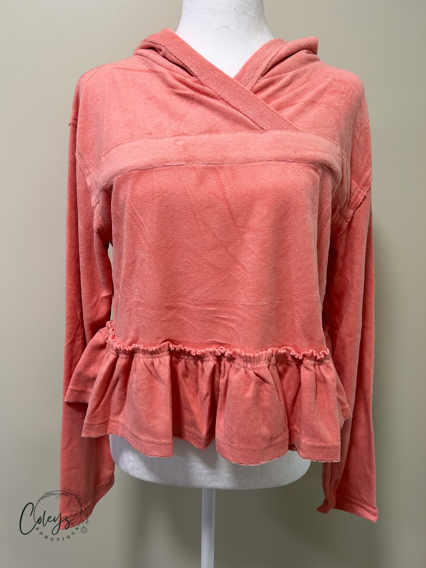 Rosy Ruffle Hoodie