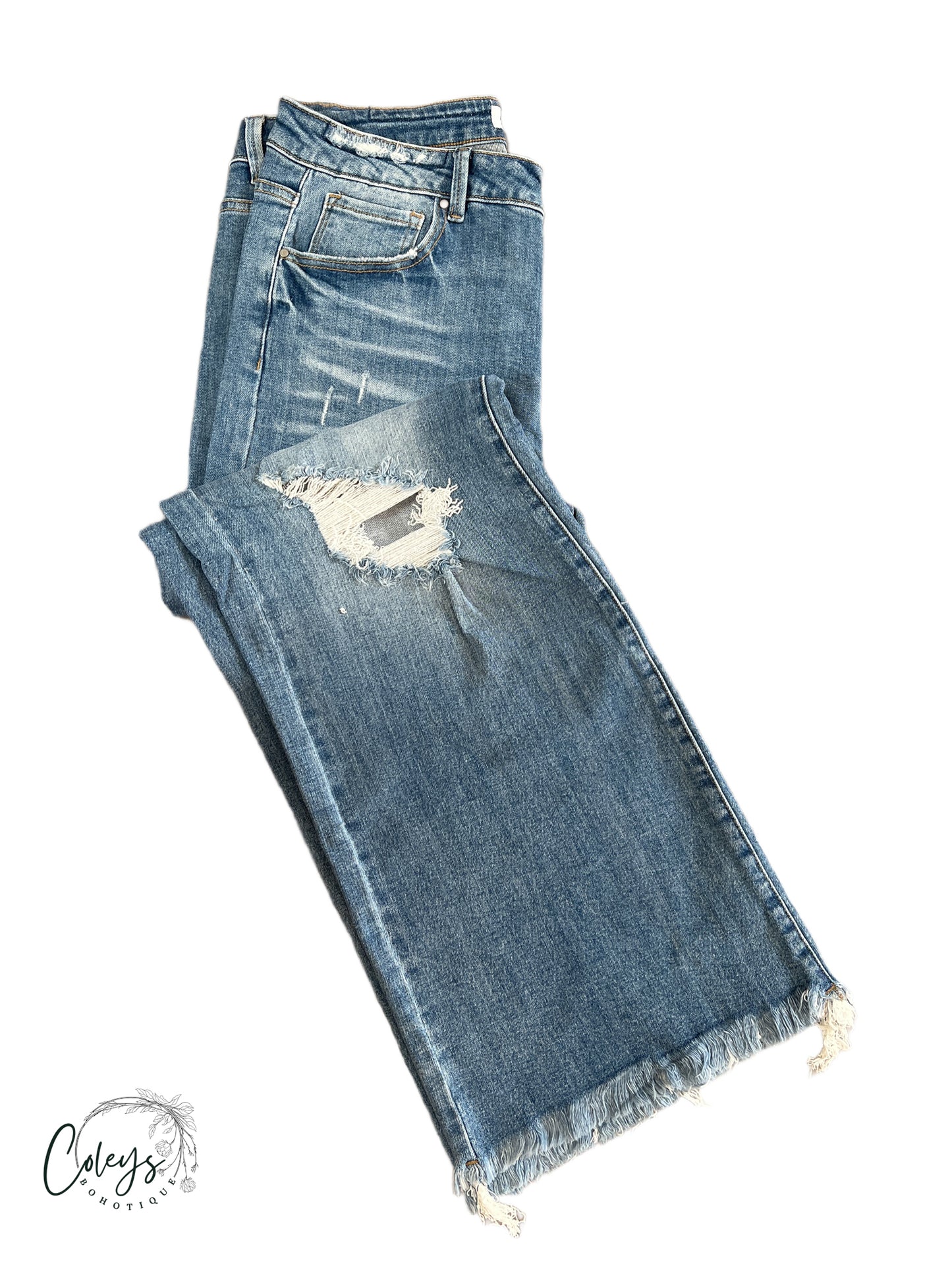 Vintage Fringe Distressed Jeans