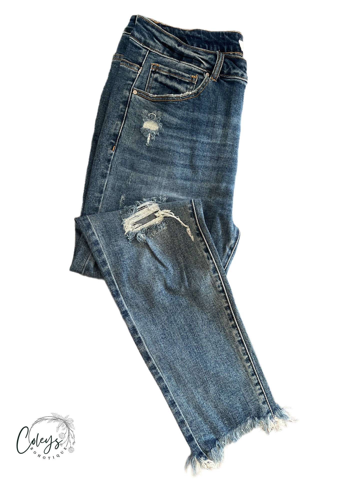 Ocean Wave Distressed Jeans