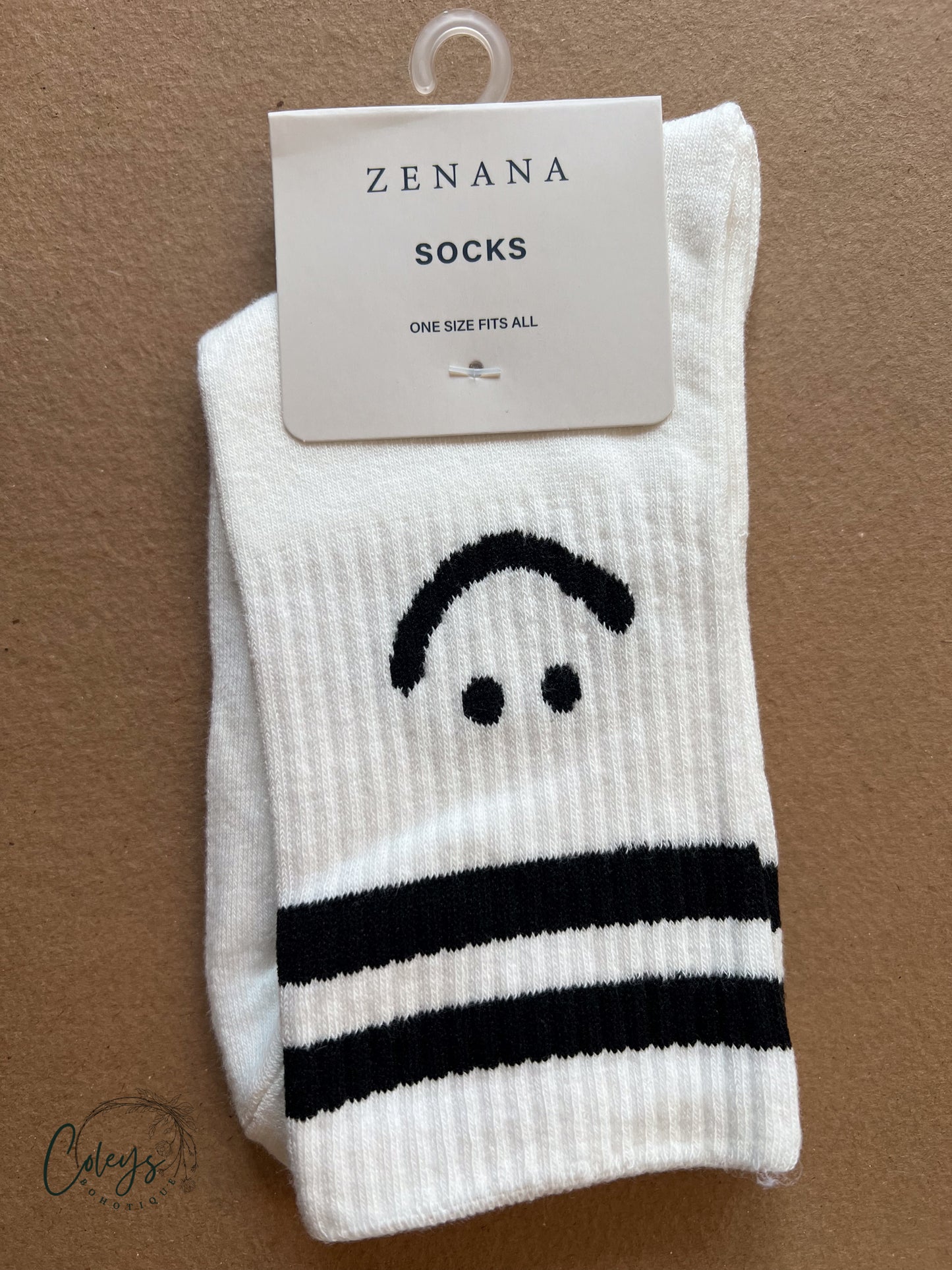 Smiley Face Crew Socks