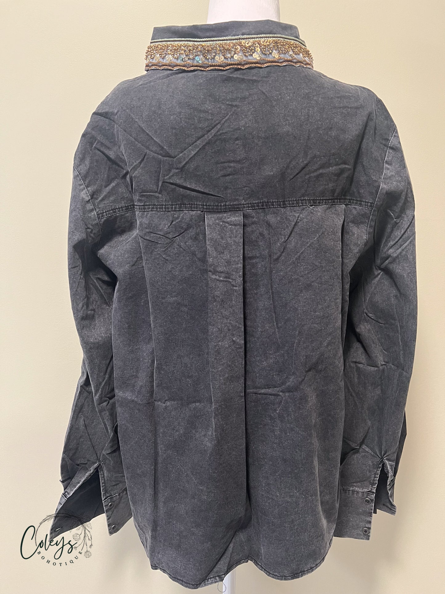 Midnight Ruffle Poplin Shirt