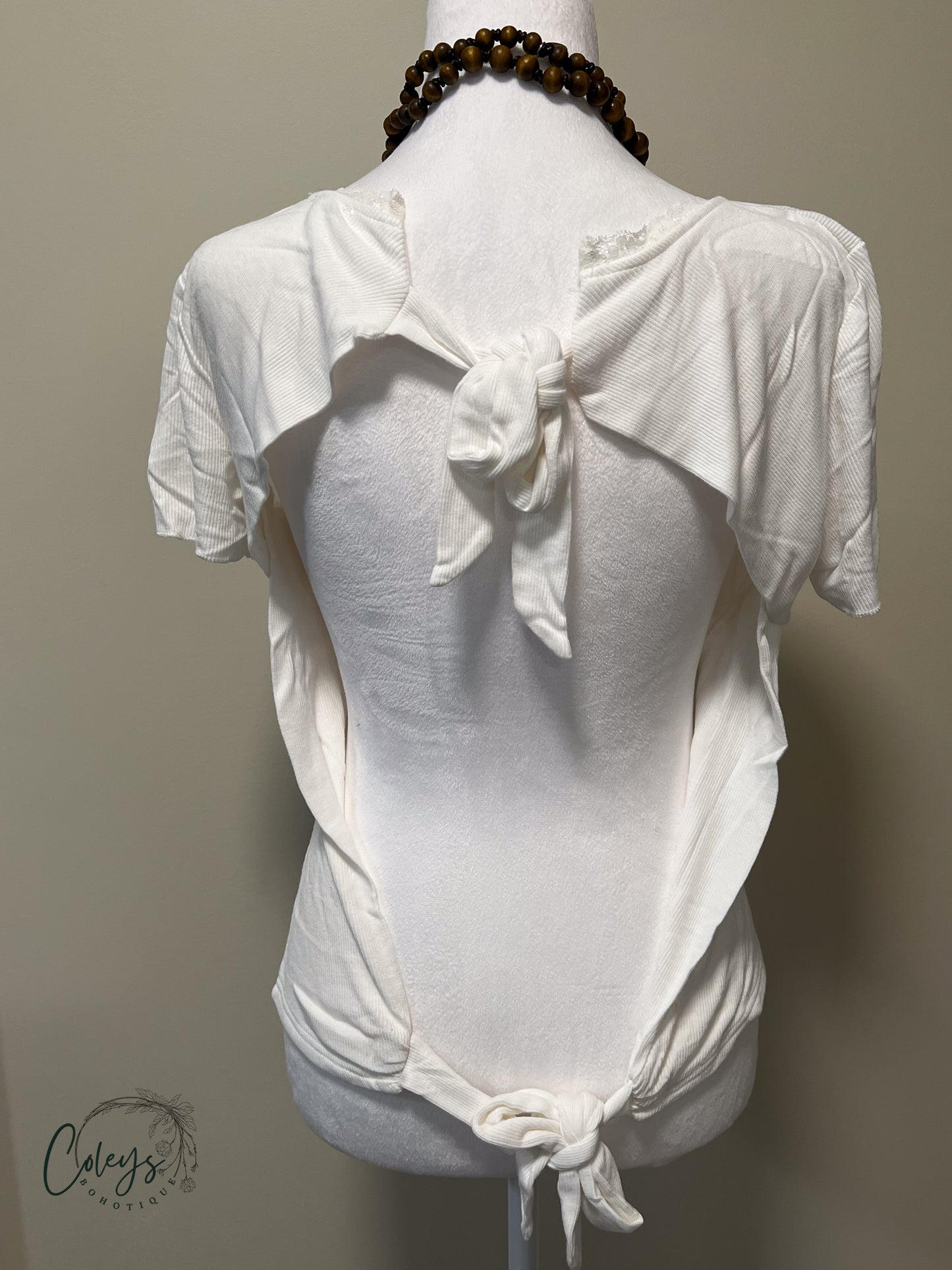 Ribbon-Back Tie Tee