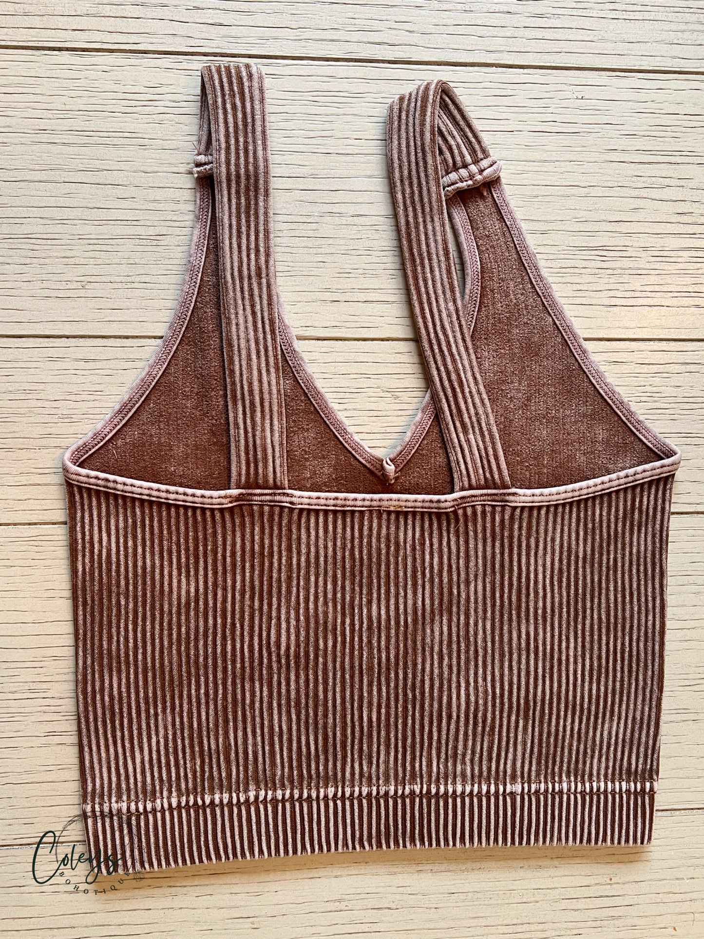 Ribbed V-Neck Crop Tanks