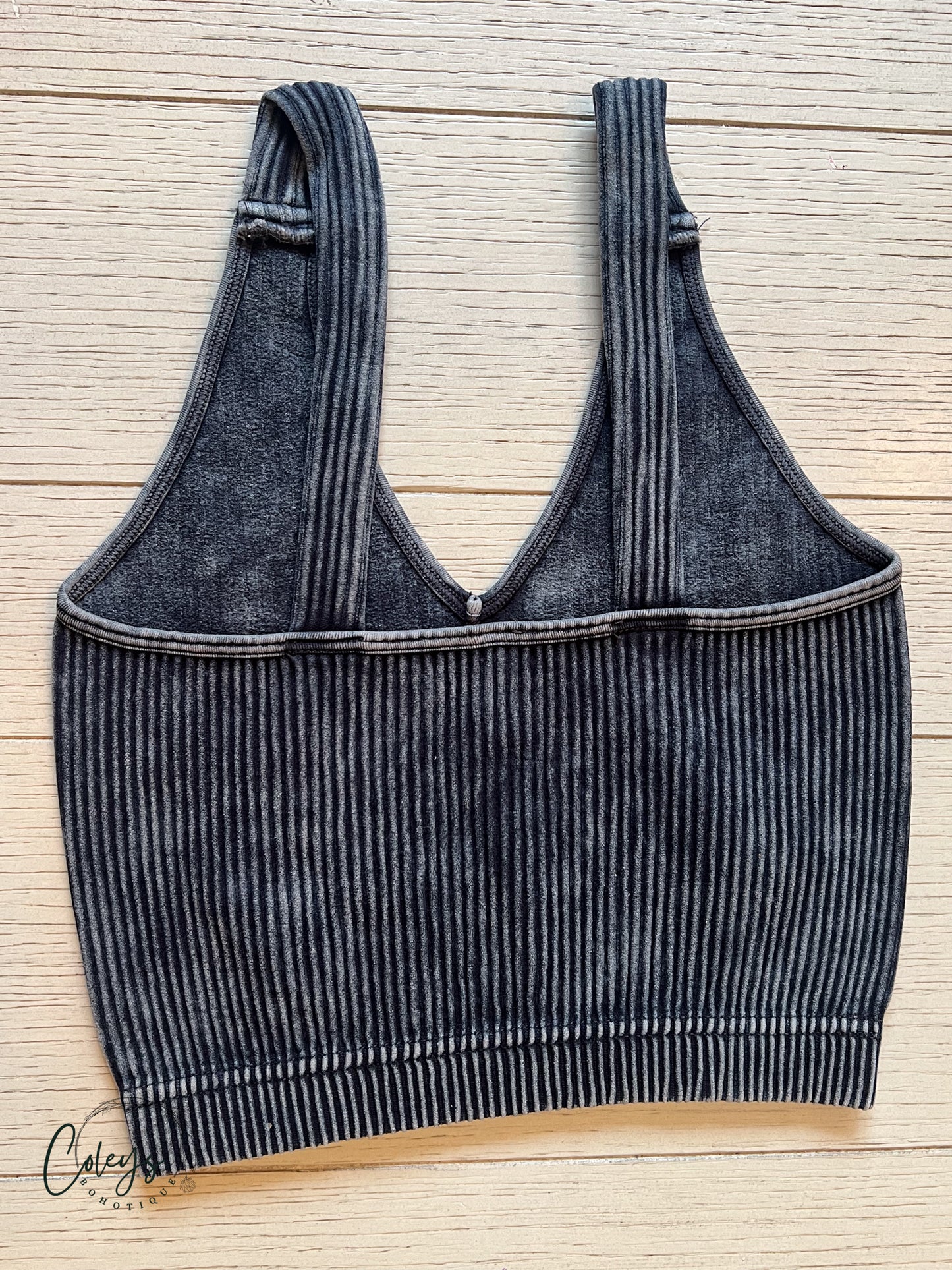 Ribbed V-Neck Crop Tanks