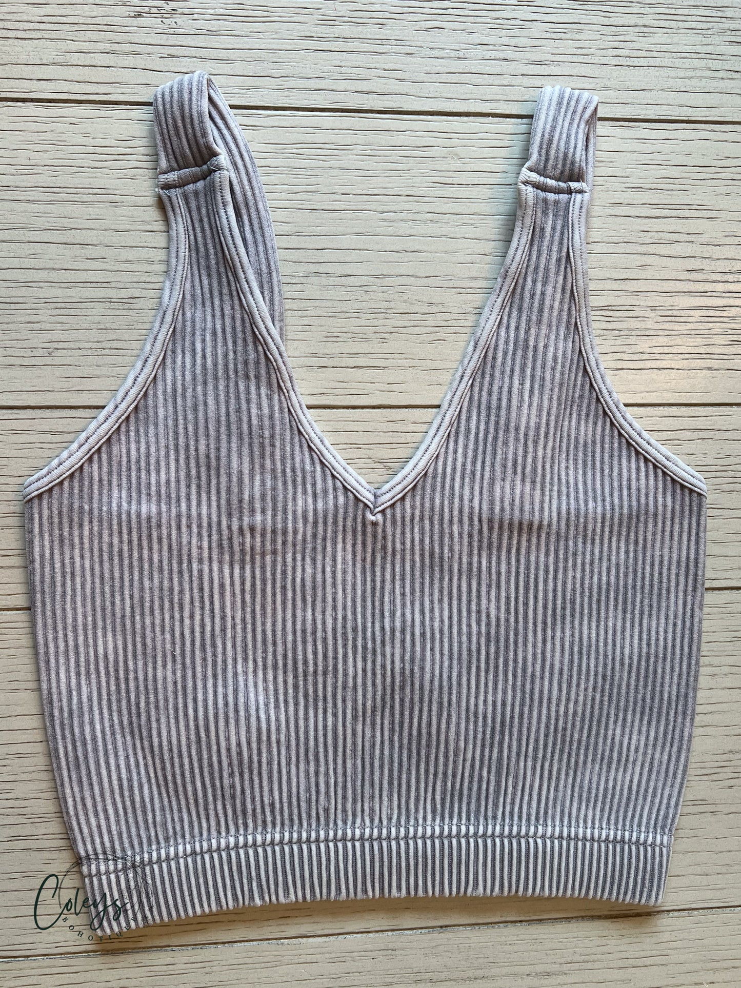 Ribbed V-Neck Crop Tanks