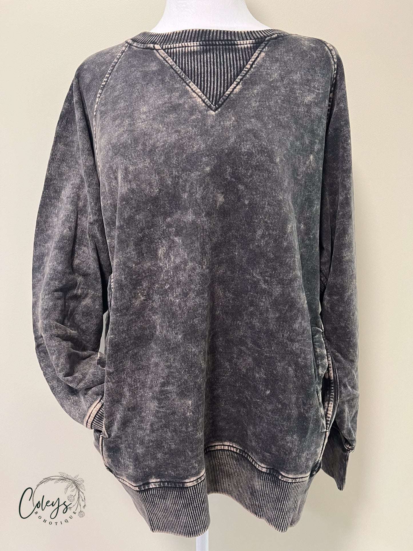 Acid Wash Cozy Pullover