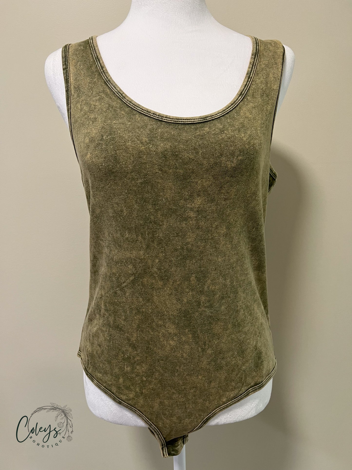 Olive Haze Racerback Bodysuit