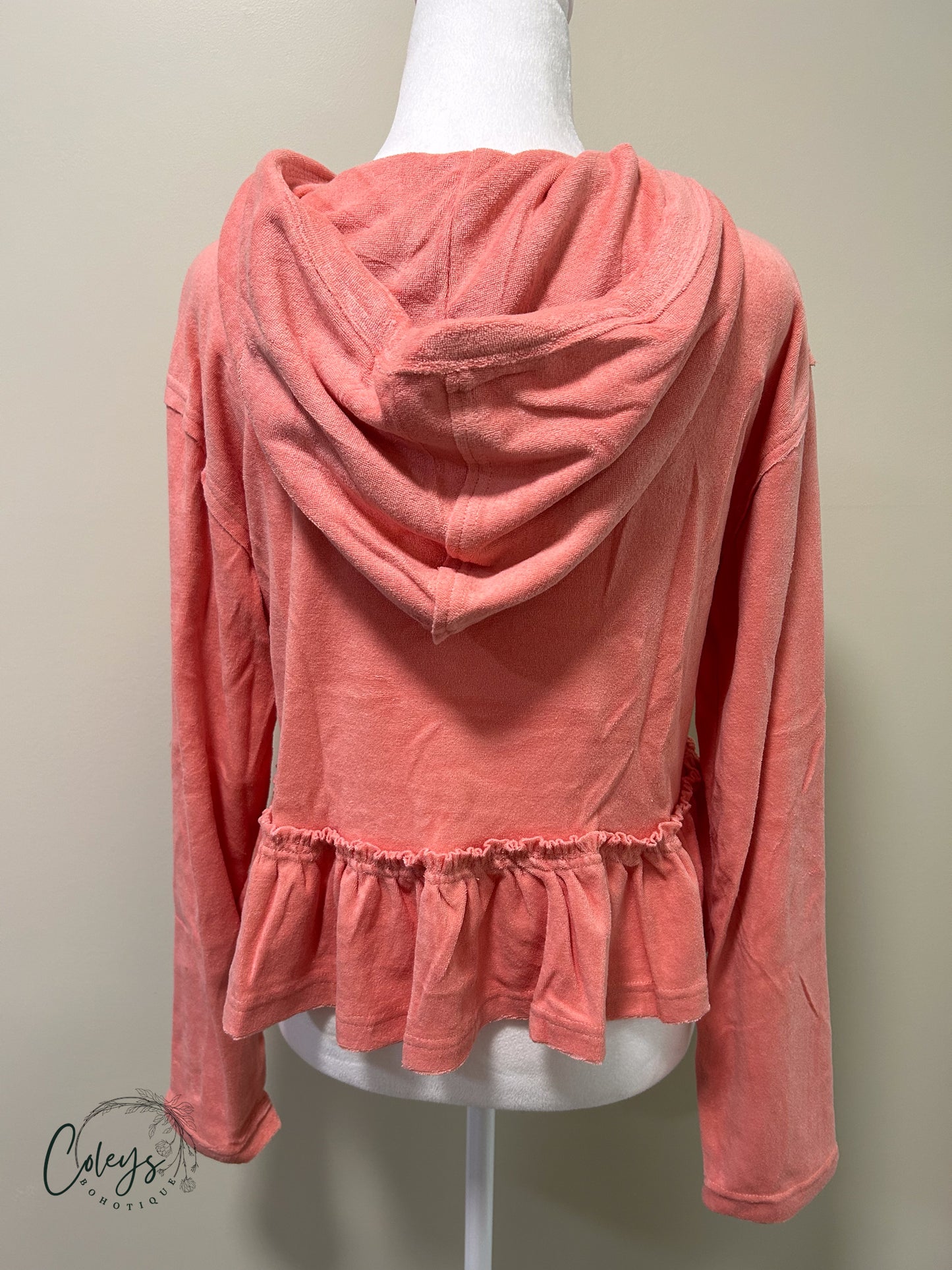 Rosy Ruffle Hoodie