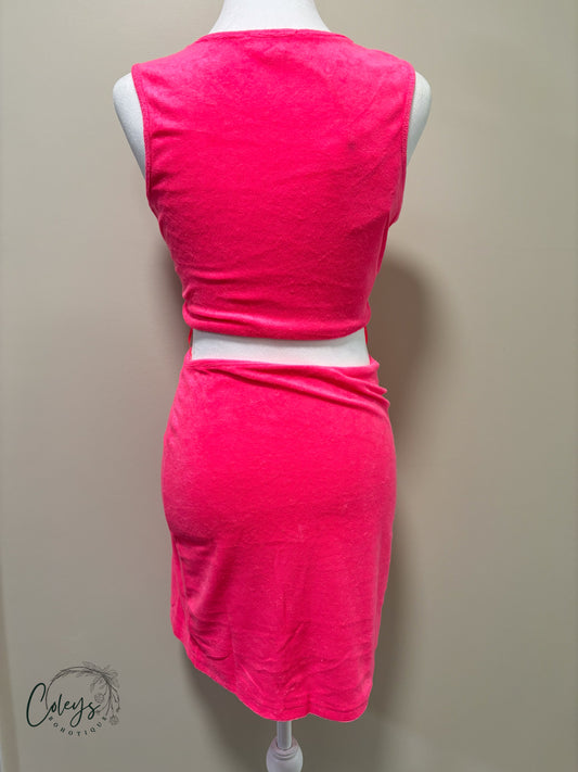 Flamingo Glow Cutout Dress