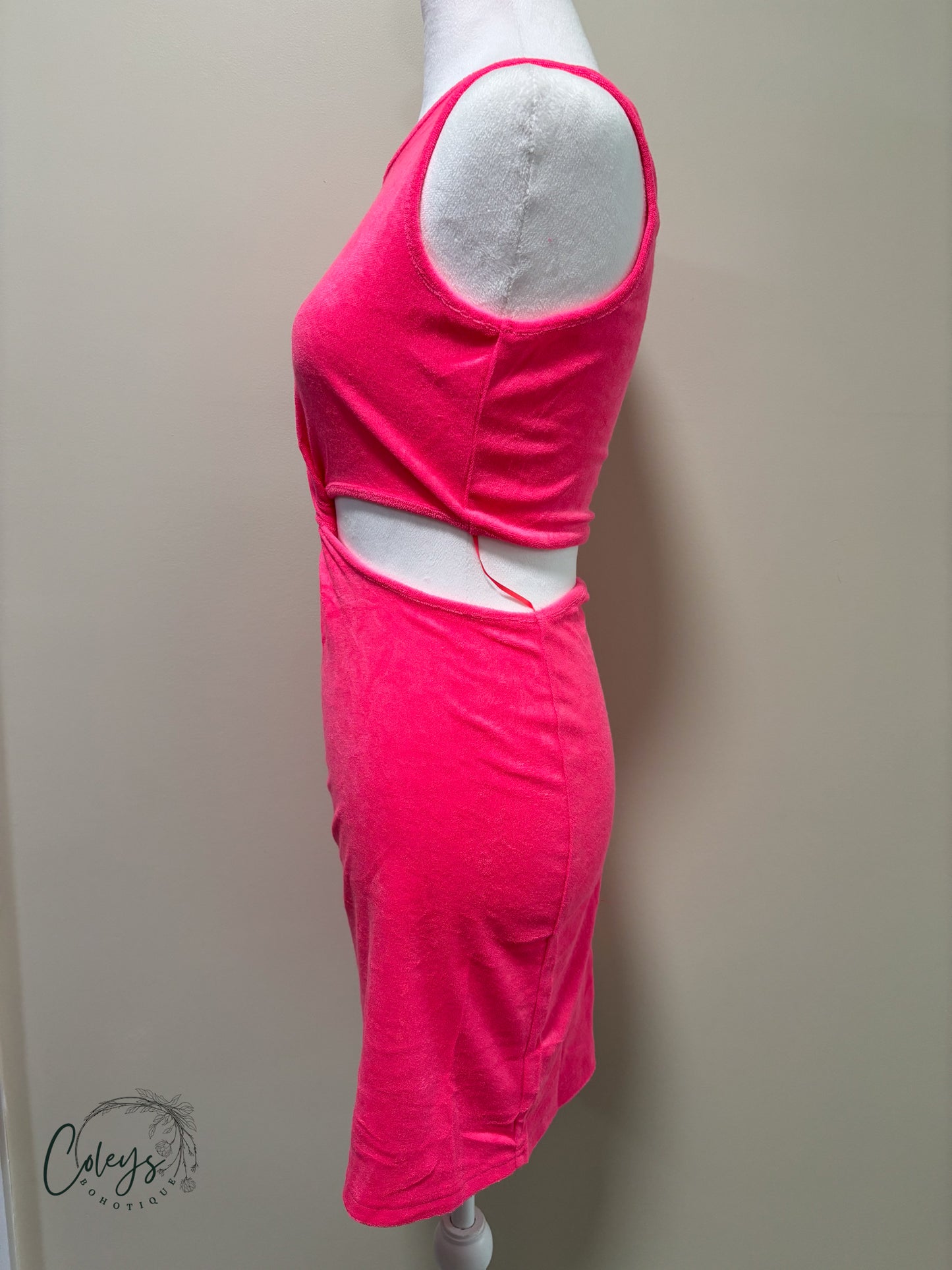 Flamingo Glow Cutout Dress