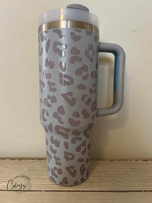 Grey Wild & Chic Leopard Tumbler