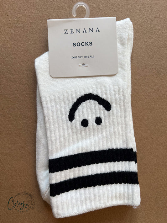 Smiley Face Crew Socks
