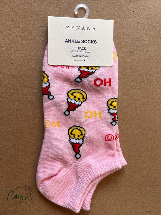 Santa's Smile Ankle Socks