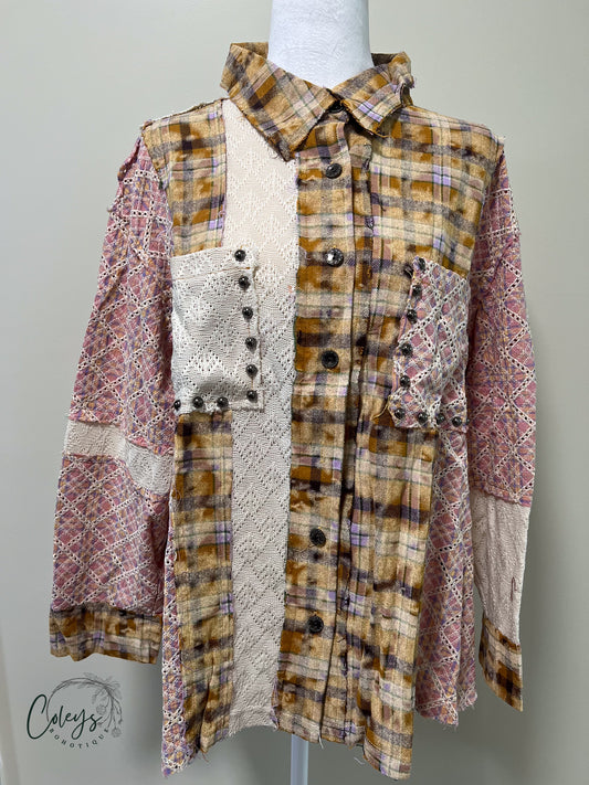 Vintage Harmony Patchwork Shirt