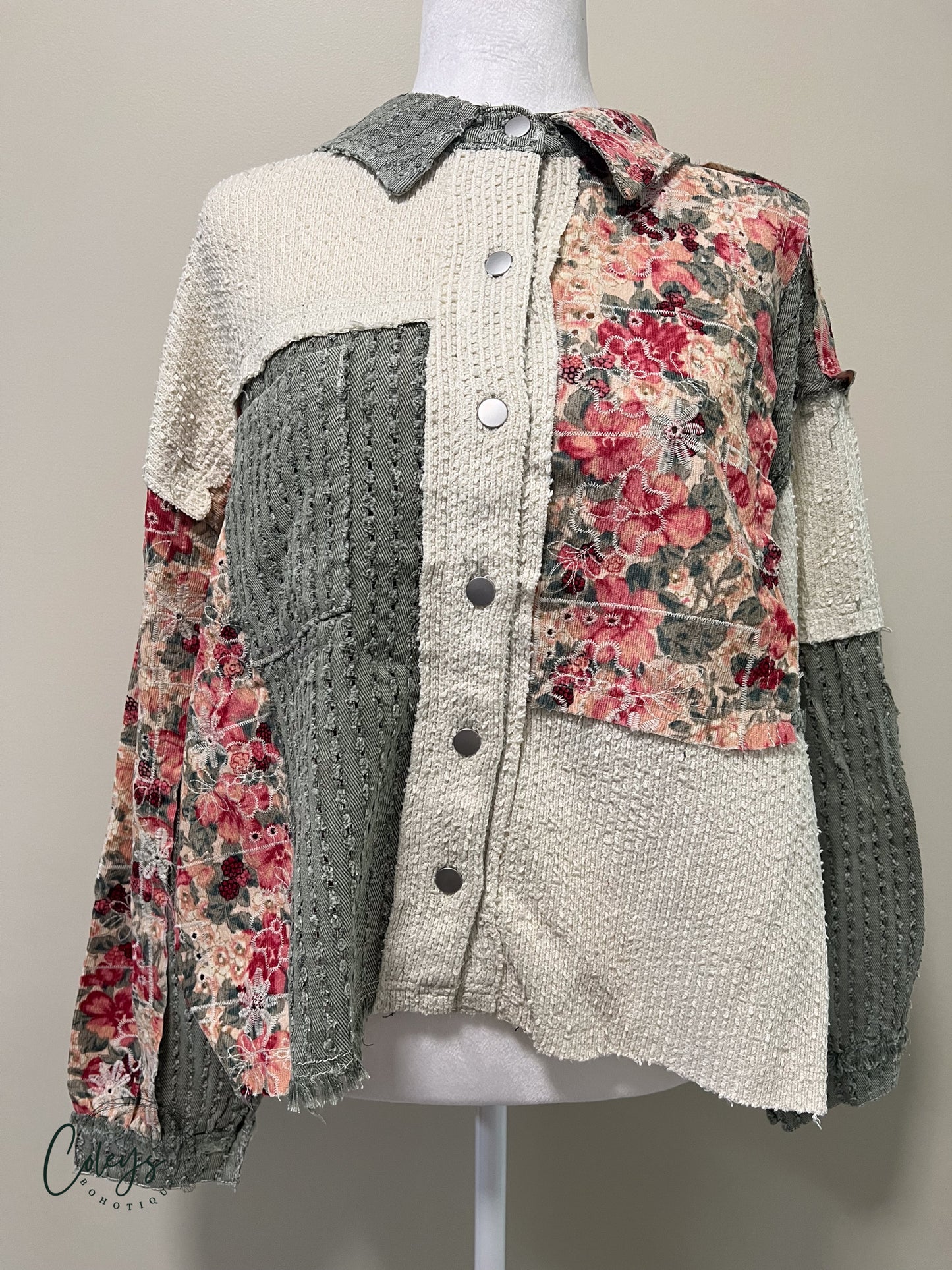 Pick Me a Garden Patchwork Shacket