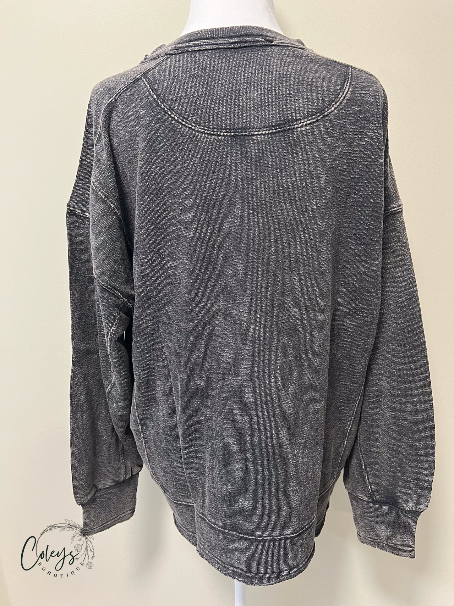 French Terry Exposed-Seam Pullover