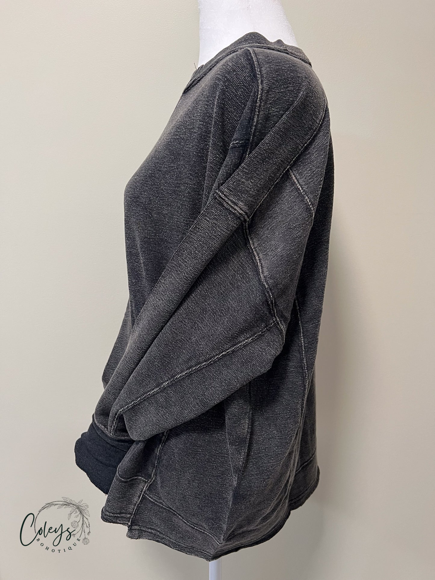 French Terry Exposed-Seam Pullover
