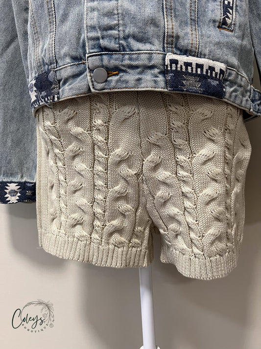 Cozy Cable Knit Shorts